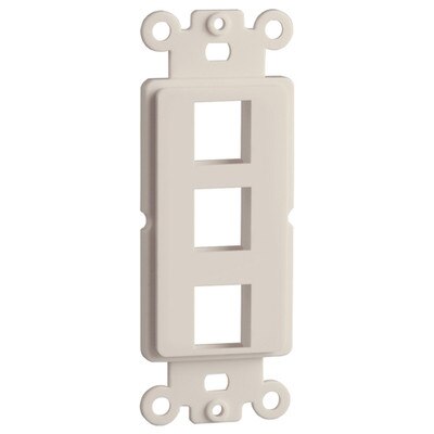 DataComm Keystone Decorator Strap, 3-Port, Light Almond